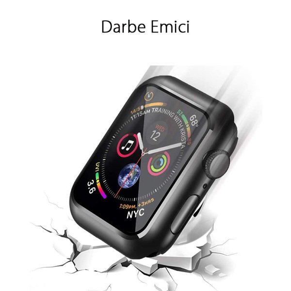 Apple Watch 41mm Mat 360 Mat Kasa Ekran Koruyucu Siyah