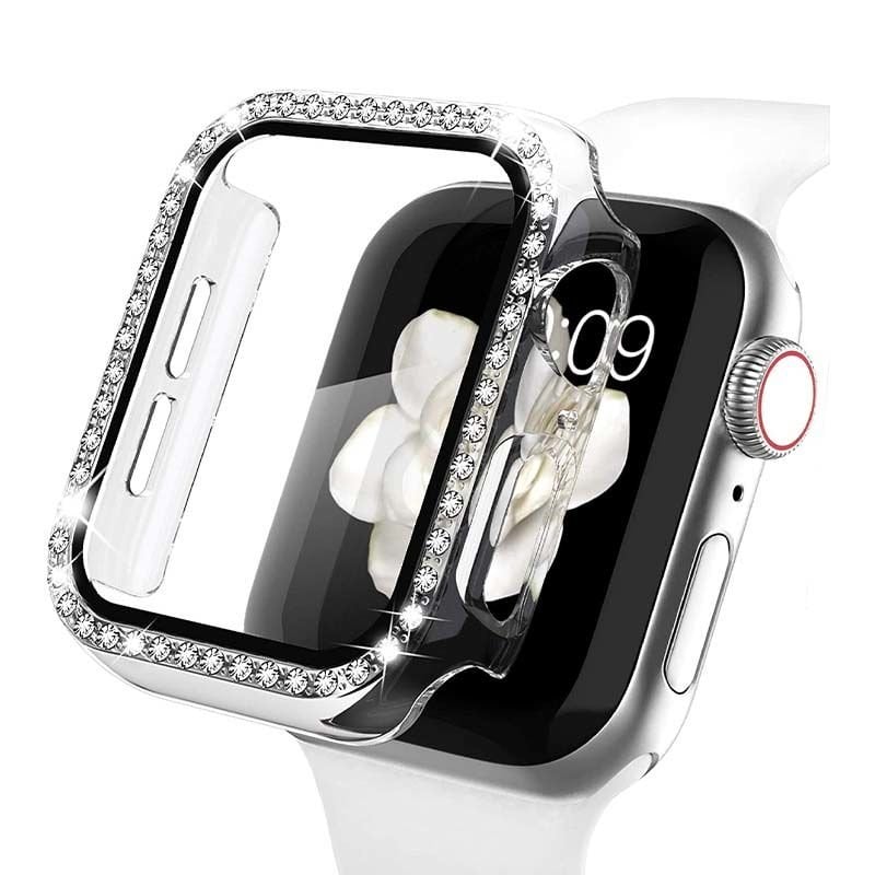 Apple Watch 42mm Diamon Taşlı Parlak Ekran Koruyucu Kasa Şeffaf