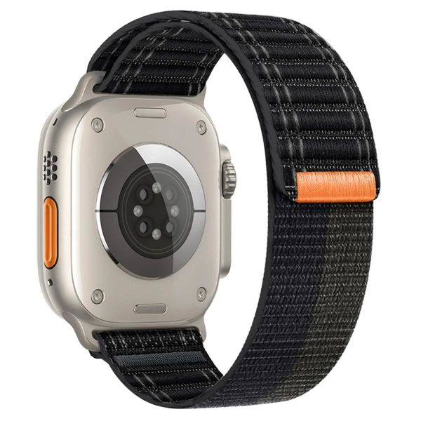 Apple Watch 44-45-46-49mm STR-18 Bakla Hasır Cırt Dokuma Kordon