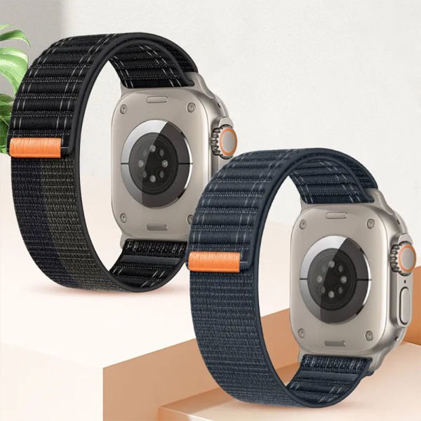 Apple Watch 44-45-46-49mm STR-18 Bakla Hasır Cırt Dokuma Kordon