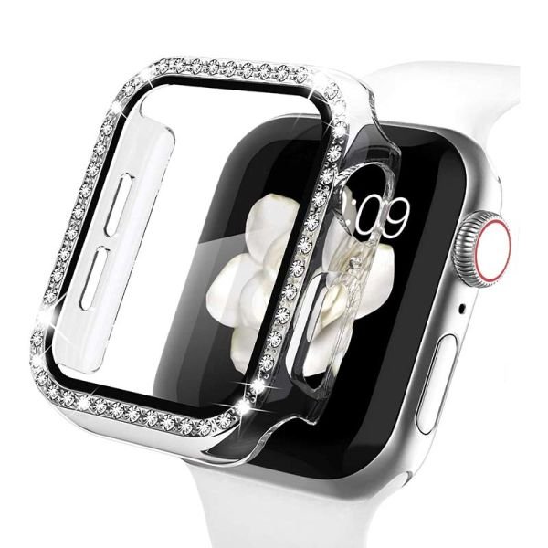 Apple Watch 38mm Diamon Taşlı Parlak Ekran Koruyucu Kasa Şeffaf