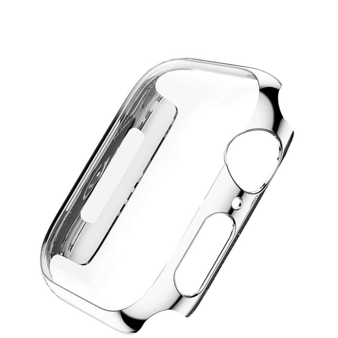 Apple Watch 44mm Shine Case Parlak Kasa Ekran Koruyucu Gümüş