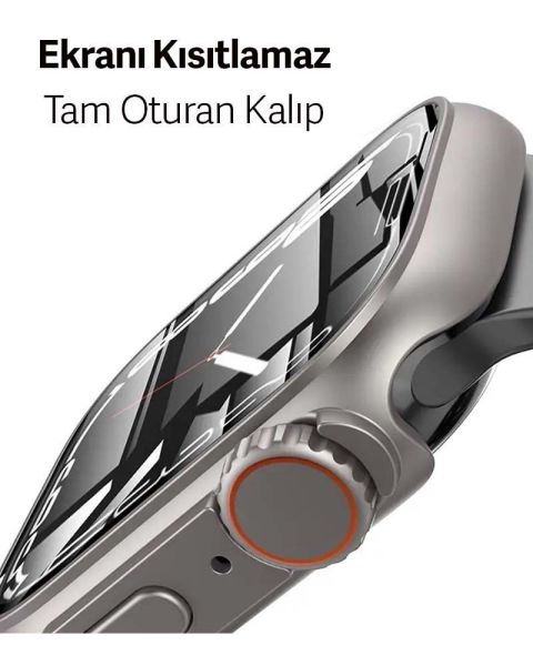 Apple Watch 44mm Watch Ultra Görünümlü Kasa Dönüştürücü Ekran Koruyucu Kasa