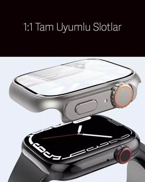 Apple Watch 44mm Watch Ultra Görünümlü Kasa Dönüştürücü Ekran Koruyucu Kasa