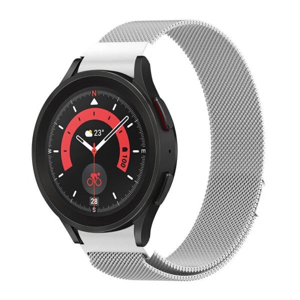 Samsung Galaxy Watch 4 / Watch 5 / PRO Milan Metal Hasır Kordon Gümüş