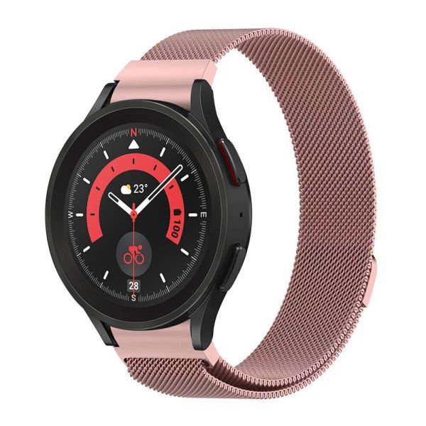 Samsung Galaxy Watch 4 / Watch 5 / PRO Milan Metal Hasır Kordon Rose