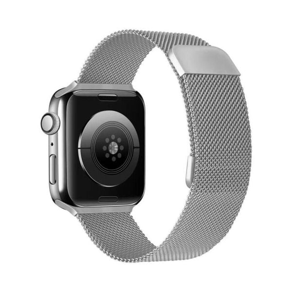 Apple Watch 42-44-45-49mm Milan Metal Hasır Kordon Gümüş