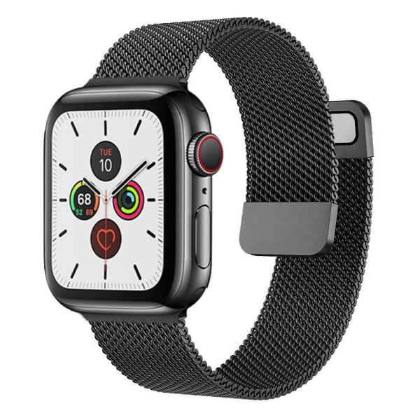 Apple Watch 42-44-45-49mm Milan Metal Hasır Kordon Siyah