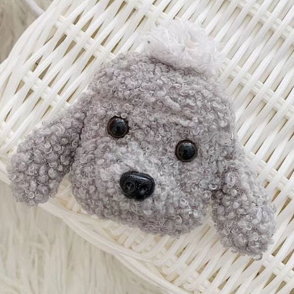 Airpods Peluş Kılıf Fluffy Dog Design Gri - AirPods PRO 2 / PRO