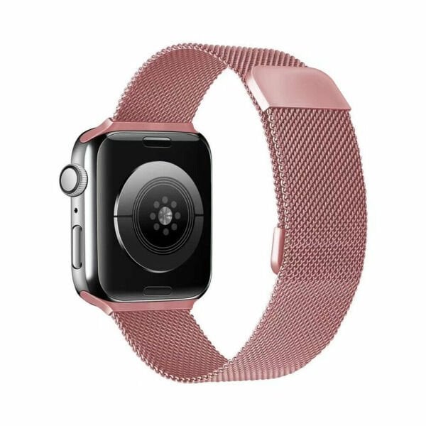Apple Watch 42-44-45-49mm Milan Metal Hasır Kordon Rose