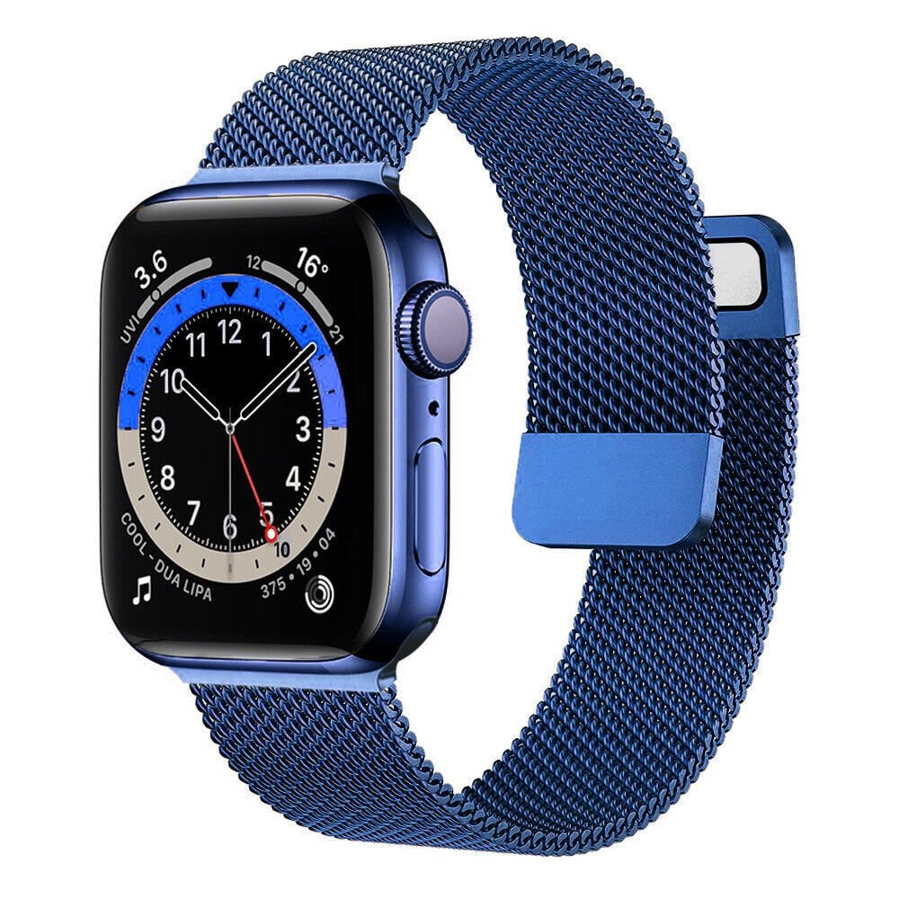 Apple Watch 42-44-45-49mm Milan Metal Hasır Kordon Lacivert