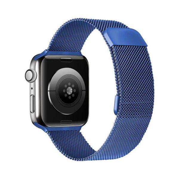 Apple Watch 42-44-45-49mm Milan Metal Hasır Kordon Lacivert