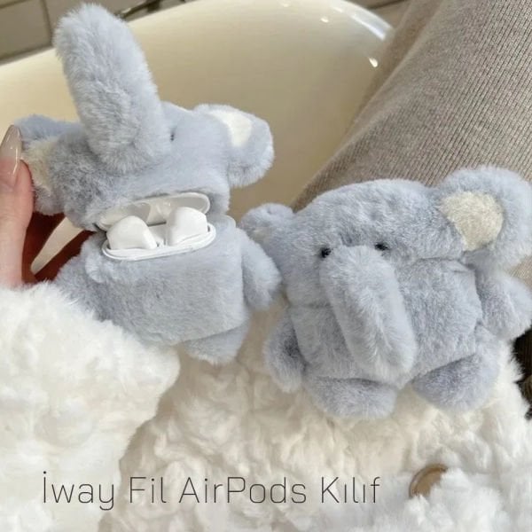 AirPods Pofuduk Peluş Fil Kılıf