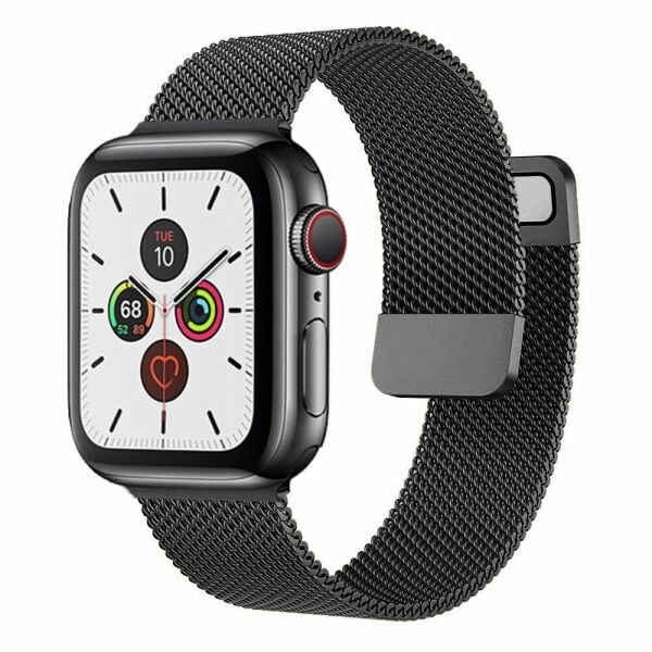 Apple Watch 38-40-41mm Milan Metal Hasır Kordon Siyah