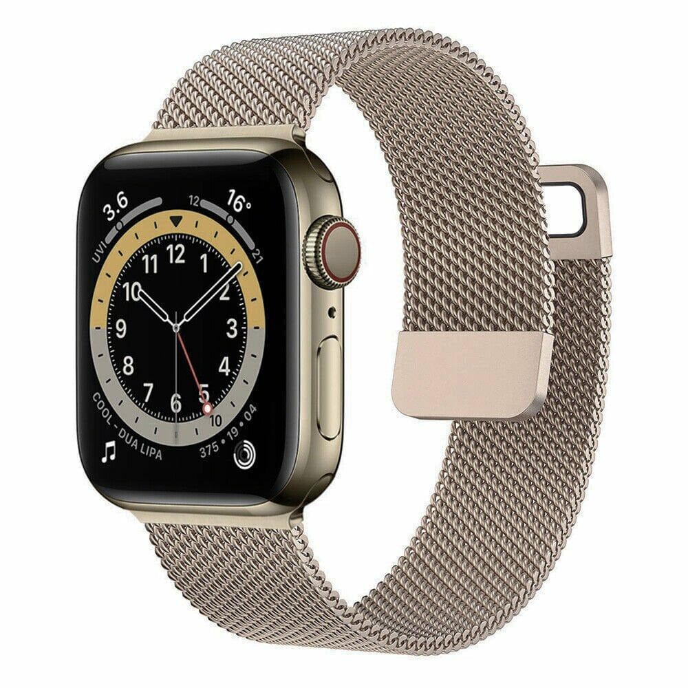 Apple Watch 38-40-41mm Milan Metal Hasır Kordon Gold