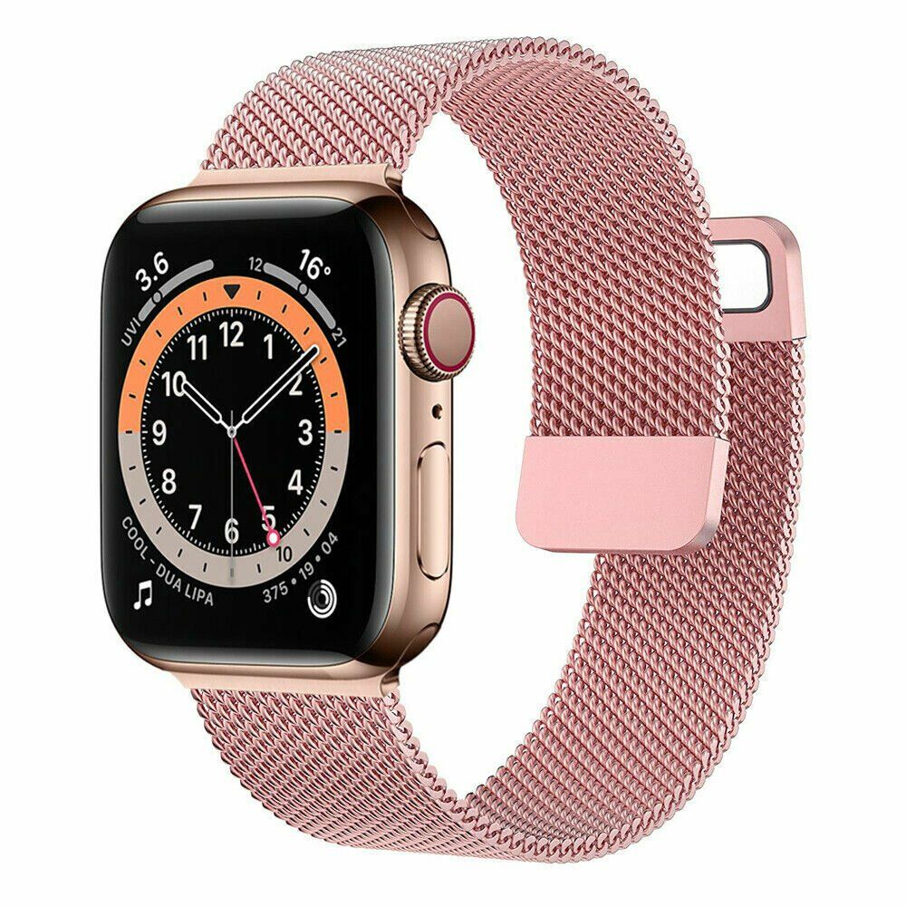 Apple Watch 38-40-41mm Milan Metal Hasır Kordon Rose