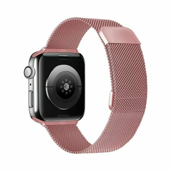 Apple Watch 38-40-41mm Milan Metal Hasır Kordon Rose