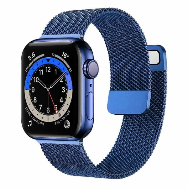 Apple Watch 38-40-41mm Milan Metal Hasır Kordon Lacivert