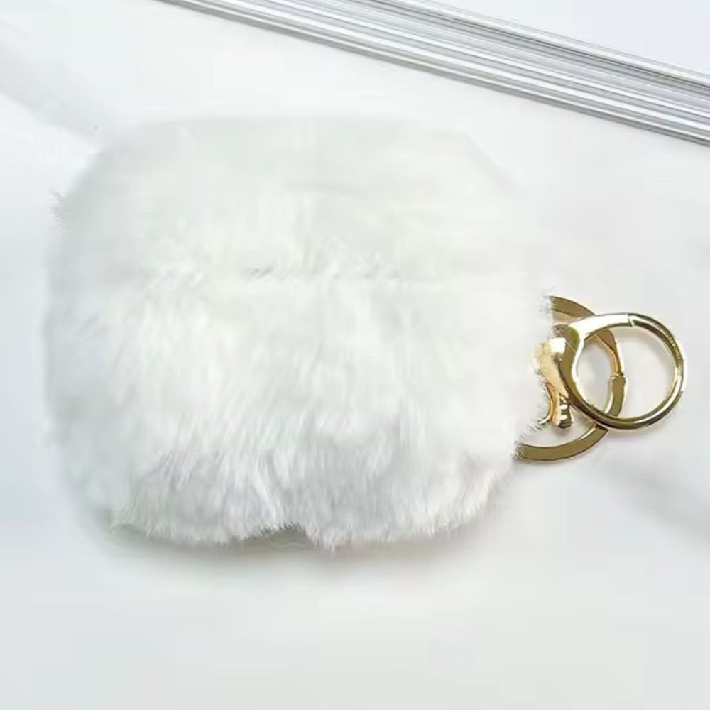 Airpods Peluş Kılıf Beyaz - AirPods 1/2