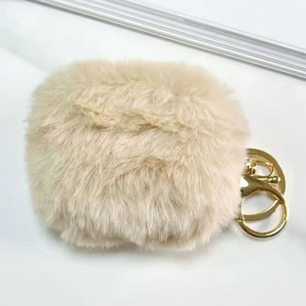 Airpods Peluş Kılıf Bej - AirPods 1/2