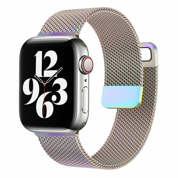 Apple Watch 42-44-45-49mm Milan Metal Hasır Kordon Hologram