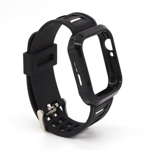 Apple Watch 45-44-42mm Kasalı Silikon Full  Kordon