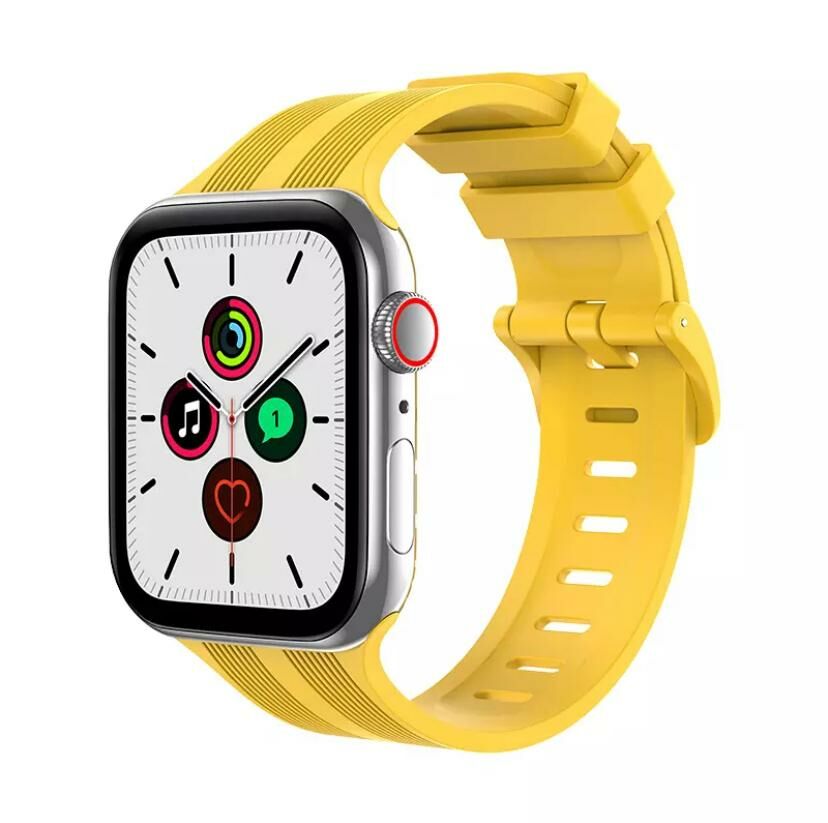 Apple Watch 49-45-44-42mm BOX Band Silikon Kordon Sarı