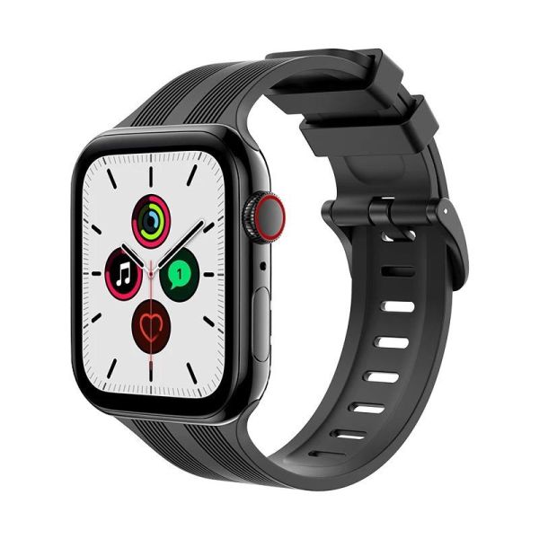 Apple Watch 49-45-44-42mm BOX Band Silikon Kordon Siyah