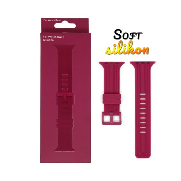 Apple Watch 49-45-44-42mm BOX Band Silikon Kordon Mürdüm