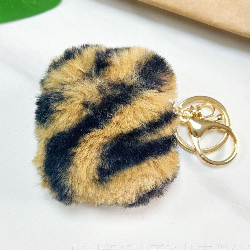 Airpods Peluş Leopar Kılıf Kahverengi - AirPods 1/2