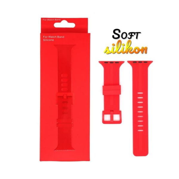 Apple Watch 38-40-41mm BOX Band Silikon Kordon Kırmızı