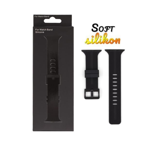 Apple Watch 38-40-41mm BOX Band Silikon Kordon Siyah