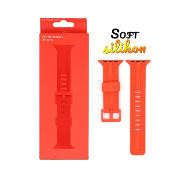 Apple Watch 38-40-41mm BOX Band Silikon Kordon Turuncu