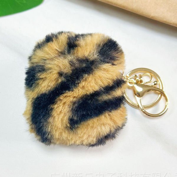 Airpods Peluş Leopar Kılıf Kahverengi - AirPods 3