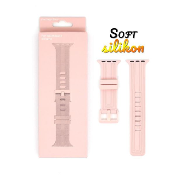 Apple Watch 38-40-41mm BOX Band Silikon Kordon Pembe