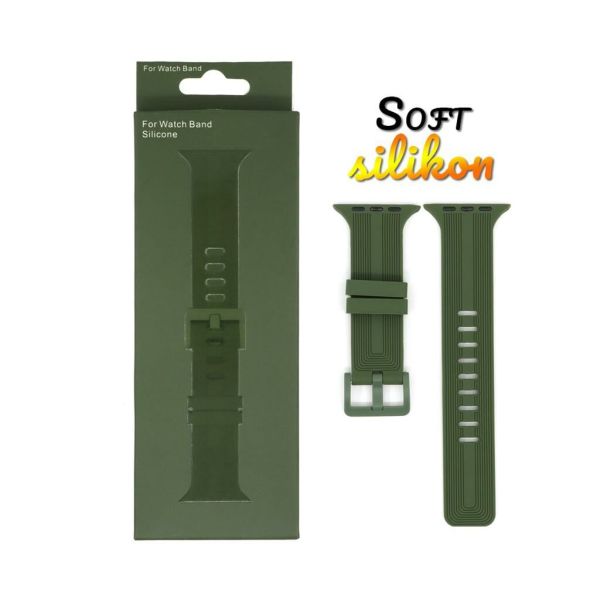 Apple Watch 38-40-41mm BOX Band Silikon Kordon Koyu Yeşil