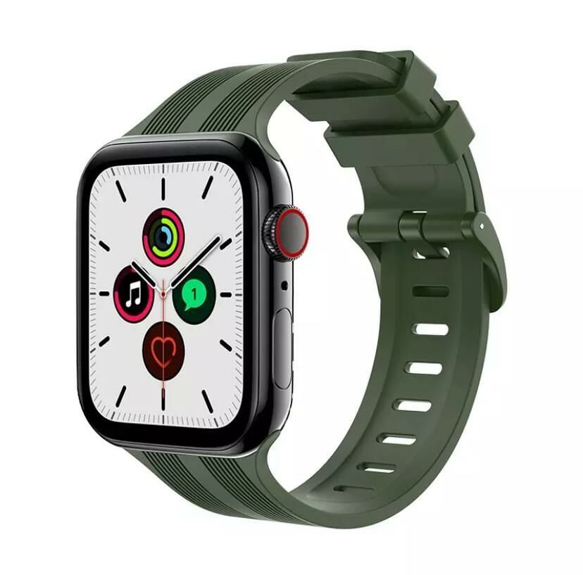 Apple Watch 38-40-41mm BOX Band Silikon Kordon Koyu Yeşil