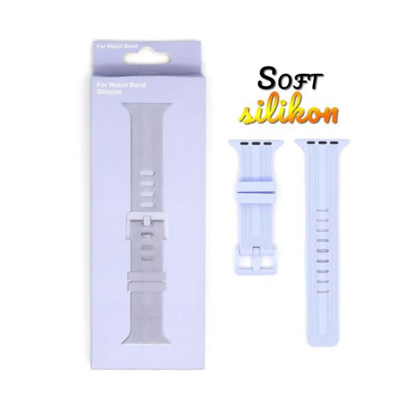 Apple Watch 38-40-41mm BOX Band Silikon Kordon Lila