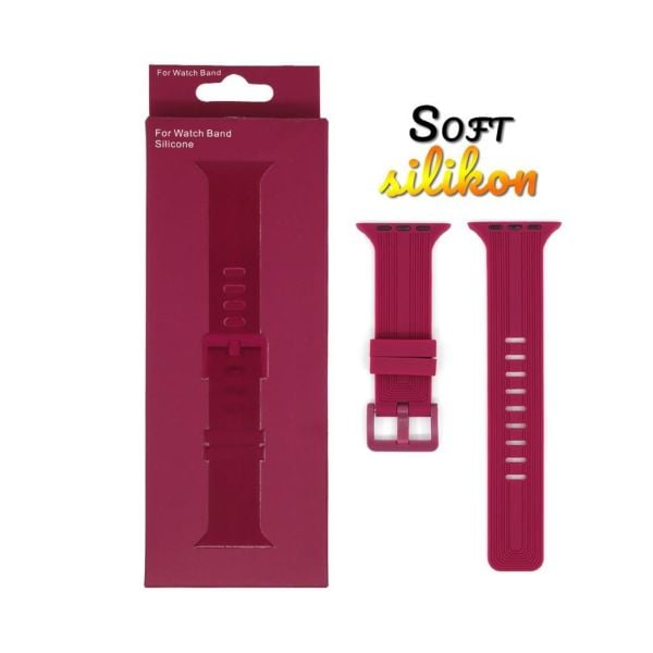 Apple Watch 38-40-41mm BOX Band Silikon Kordon Mürdüm
