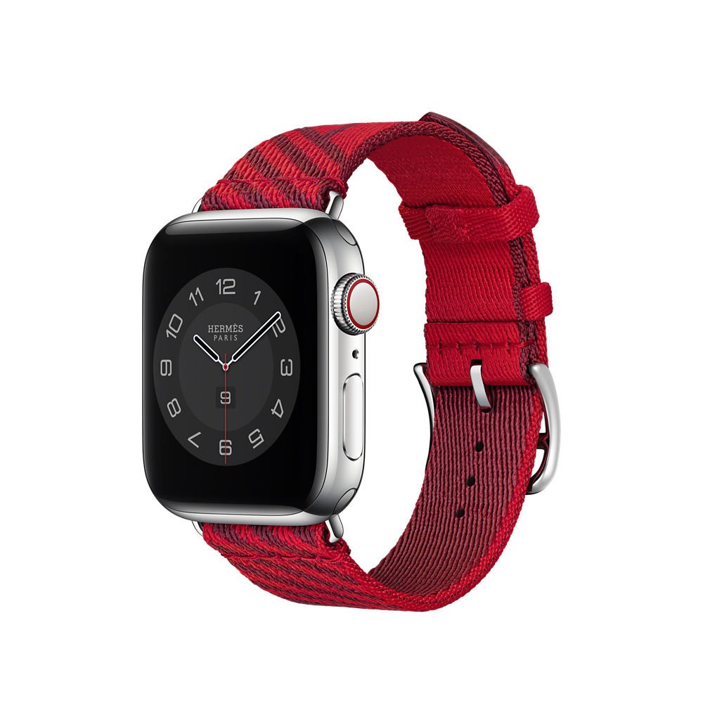 Apple Watch 49-45-44-42mm Hermes Örgü Dokuma Kordon Kırmızı