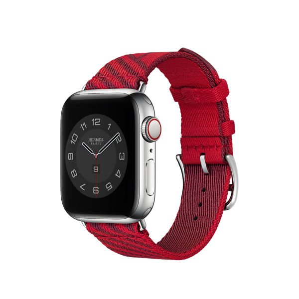 Apple Watch 49-45-44-42mm Hermes Örgü Dokuma Kordon Kırmızı