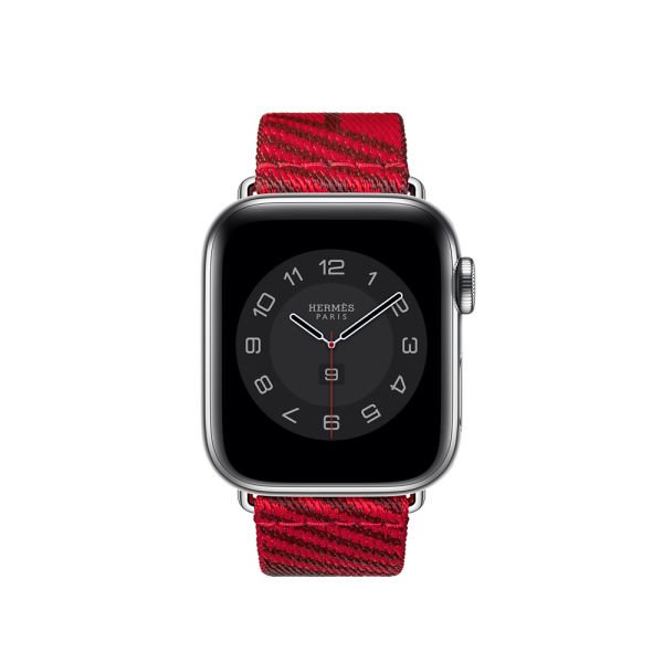Apple Watch 49-45-44-42mm Hermes Örgü Dokuma Kordon Kırmızı