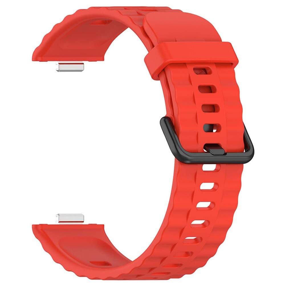 Huawei Fit4 PRO /Fit4 / Fit3 Official Siyah Tokalı Silikon Kordon Kırmızı