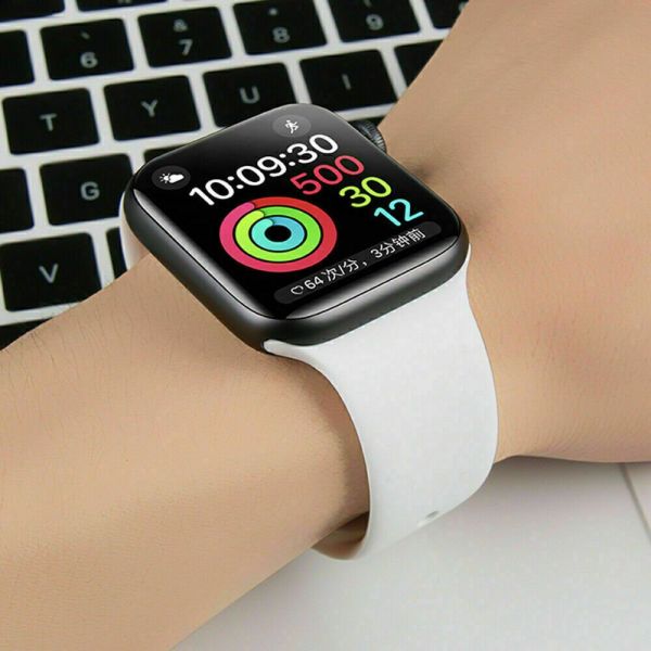 Apple Watch 38-40-41mm Liquid Silikon Kordon Beyaz - M-L (Large)