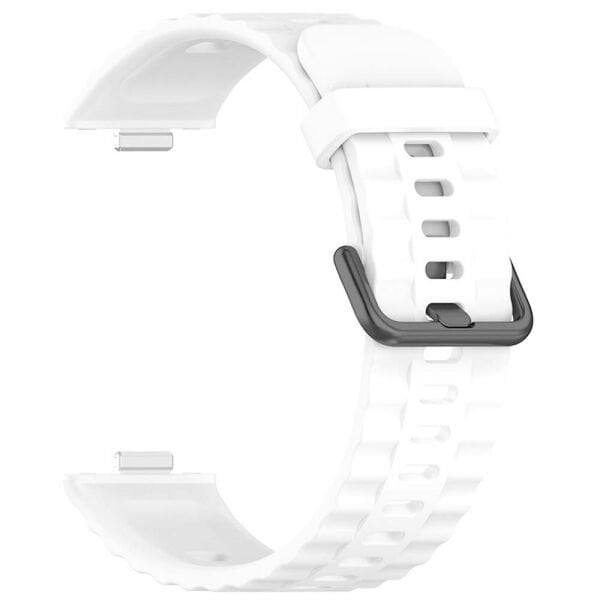 Huawei Fit4 PRO /Fit4 / Fit3 Official Siyah Tokalı Silikon Kordon Beyaz