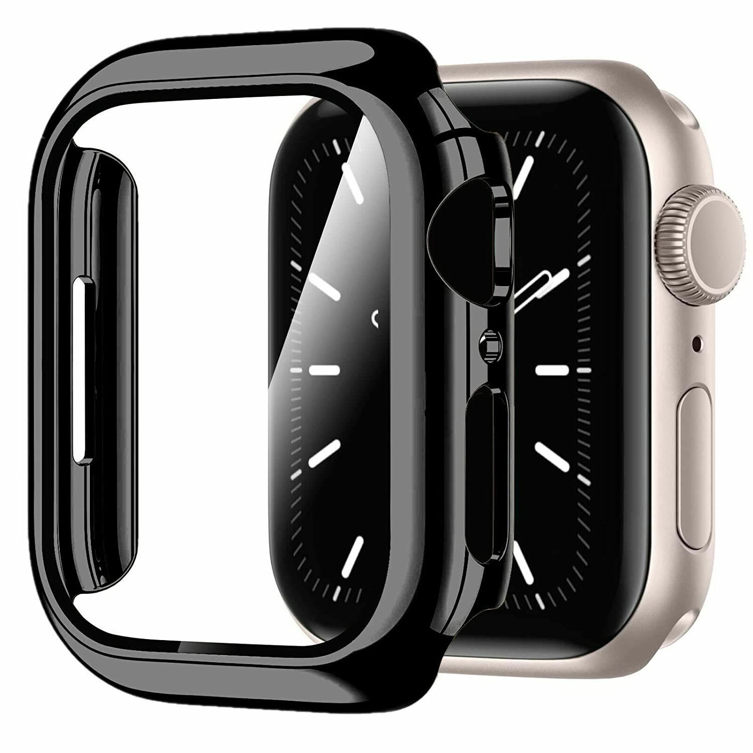 Apple Watch 40mm Shine Case Parlak Kasa Ekran Koruyucu Siyah