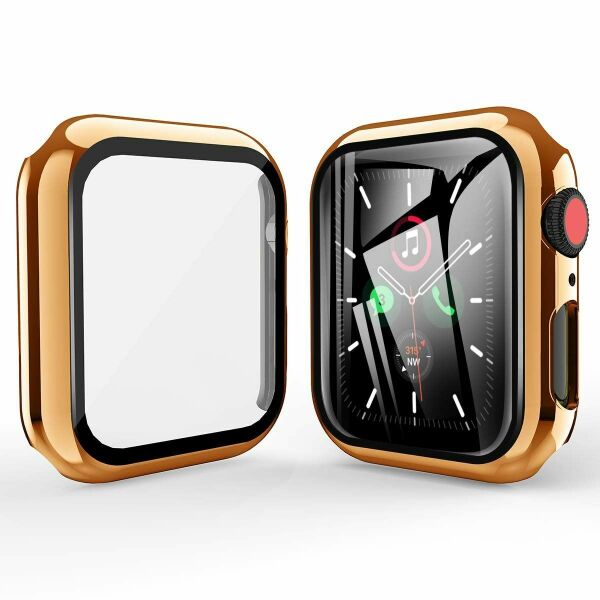 Apple Watch 38mm Shine Case Parlak Kasa Ekran Koruyucu Bakır