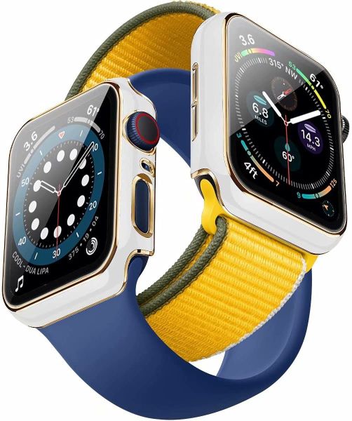 Apple Watch 44mm Gold Case Parlak Gold Çizgili Ekran Koruyucu Kasa