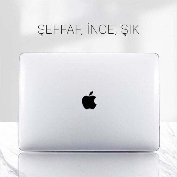 MacBook Pro 13.3' A2338 A2251 A2289 A2159 A1989 A1708 Crystal Clear Şeffaf Koruma Kapak