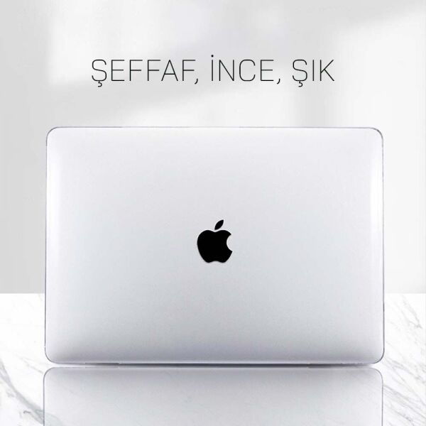 MacBook Air 13.6' A2681, M2 A3113 M3 Crystal Clear Şeffaf Koruma Kapak